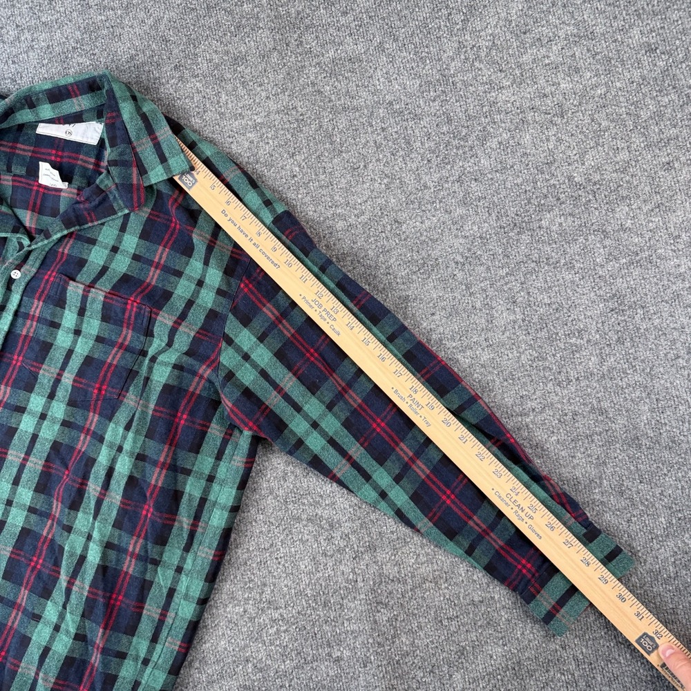 Frank & Eileen Mackenzie Plaid Flannel Shirt Womens OS Green Red Cotton - Picture 9 of 10